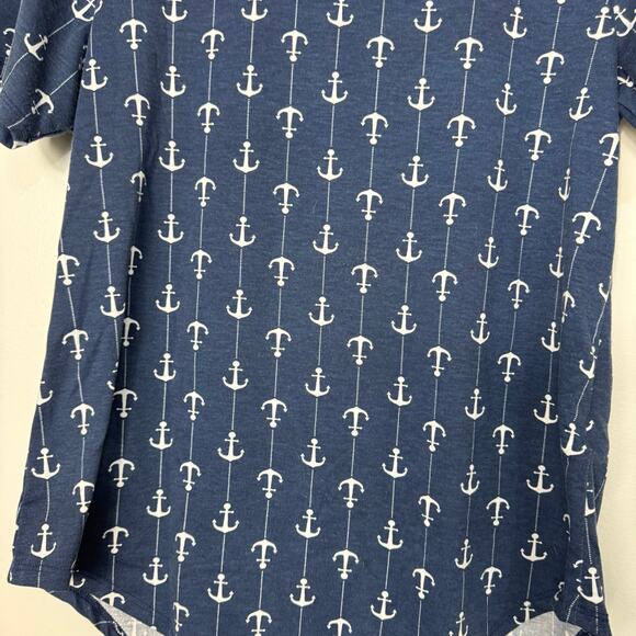 LuLaRoe Classic Tee Womens Top Navy Blue Anchors M Medium - Picture 5 of 8